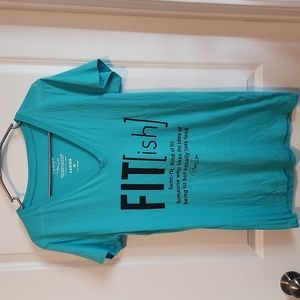 Teal V-Neck Graphic T-Shirt